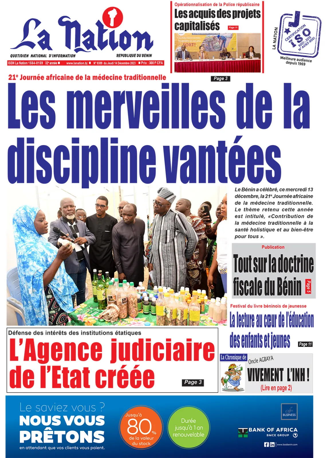 Quotidien ''La Nation'' du 14 Décembre 2023