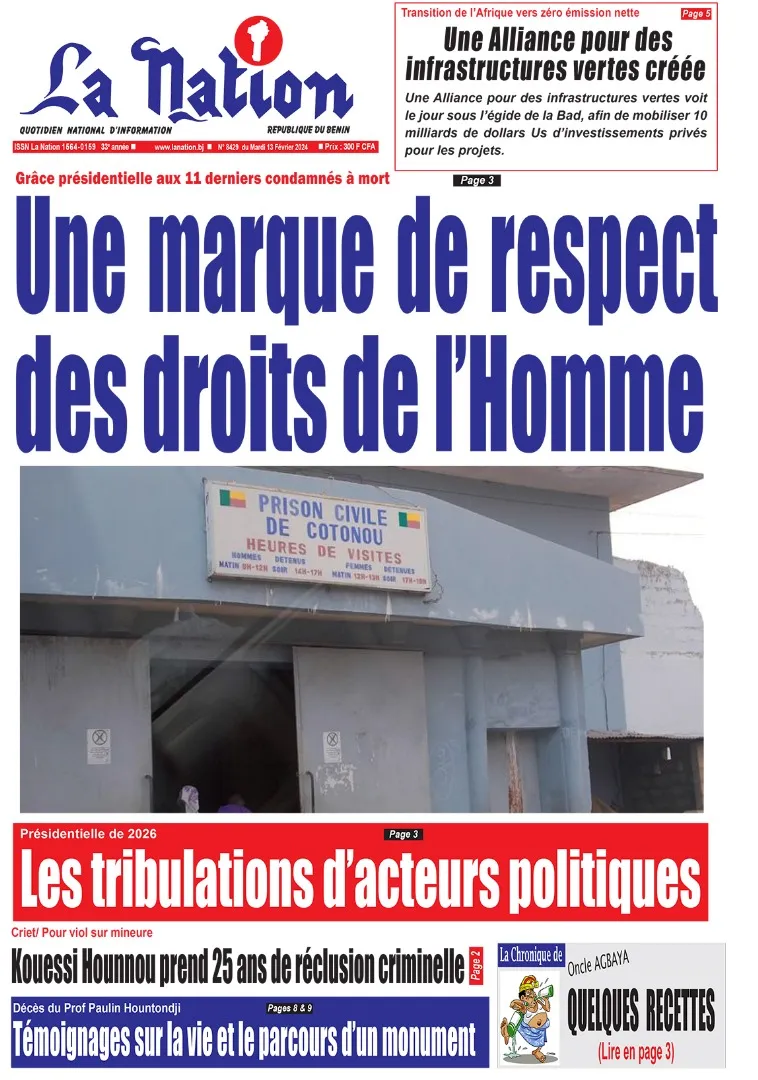 Quotidien ''La Nation'' du 13 Février 2024
