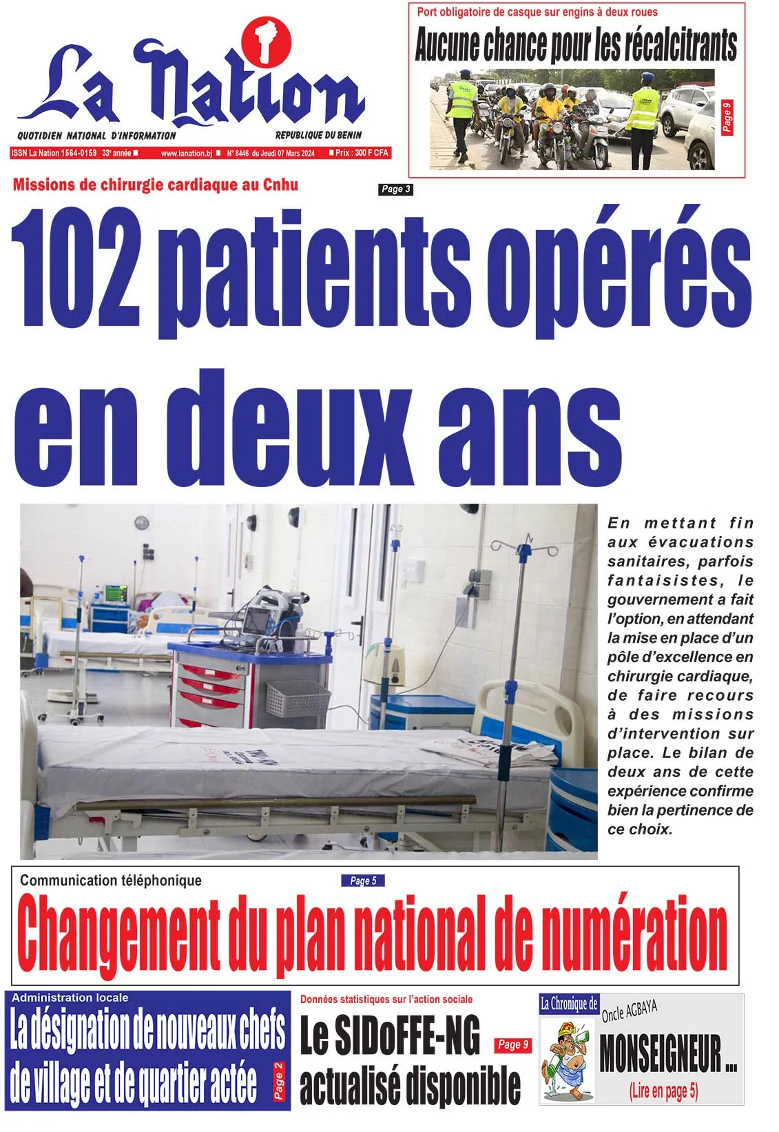 Quotidien ''La Nation'' du 07 Mars 2024