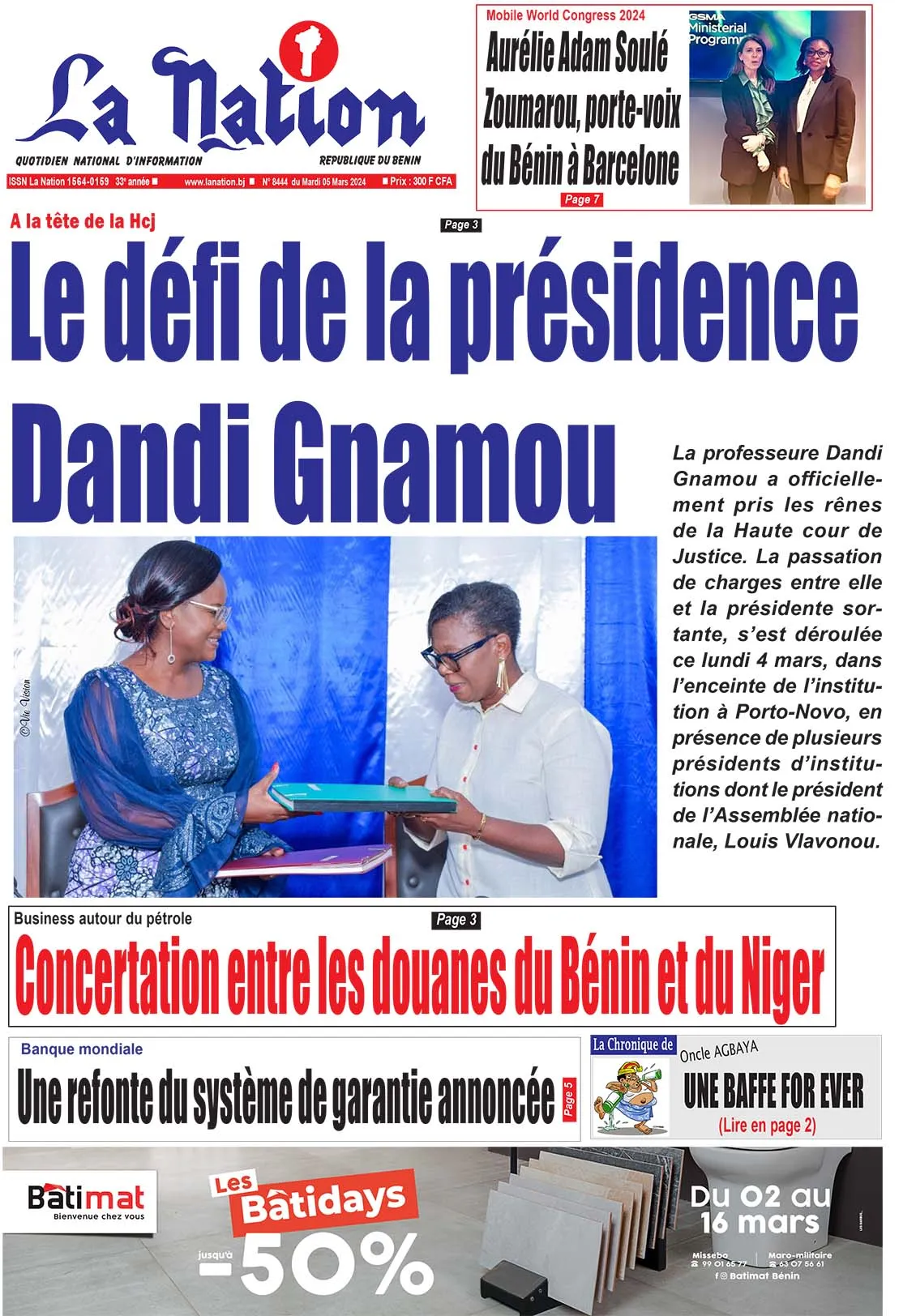 Quotidien ''La Nation'' du 05 Mars 2024