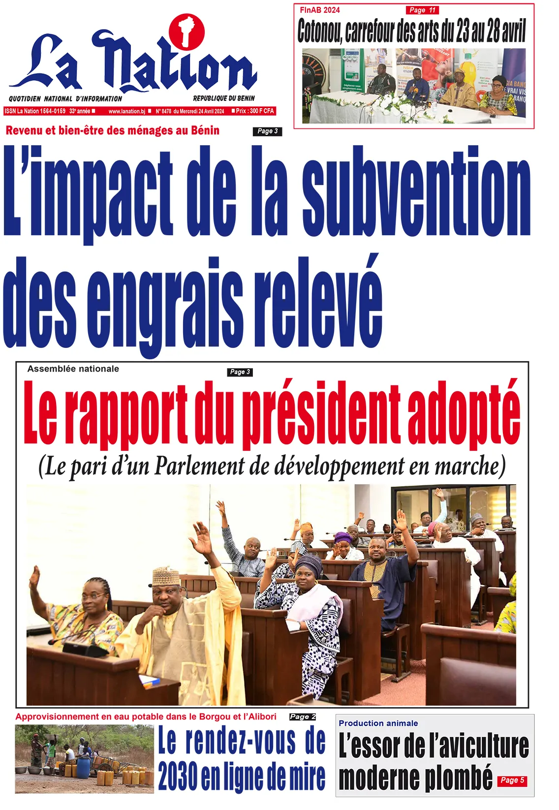 Quotidien ''La Nation'' du 24 Avril 2024