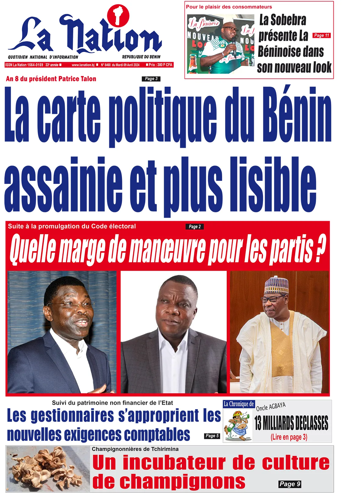 Quotidien ''La Nation'' du 09 Avril 2024