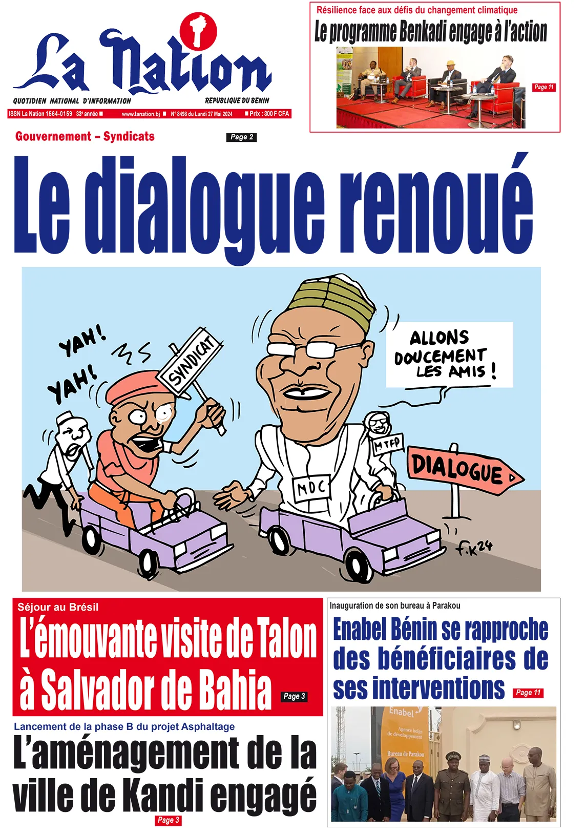 Quotidien ''La Nation'' du 27 Mai 2024