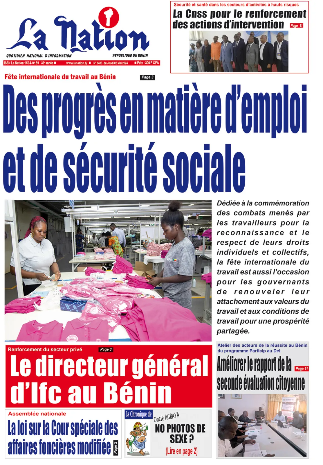 Quotidien ''La Nation'' du 02 Mai 2024