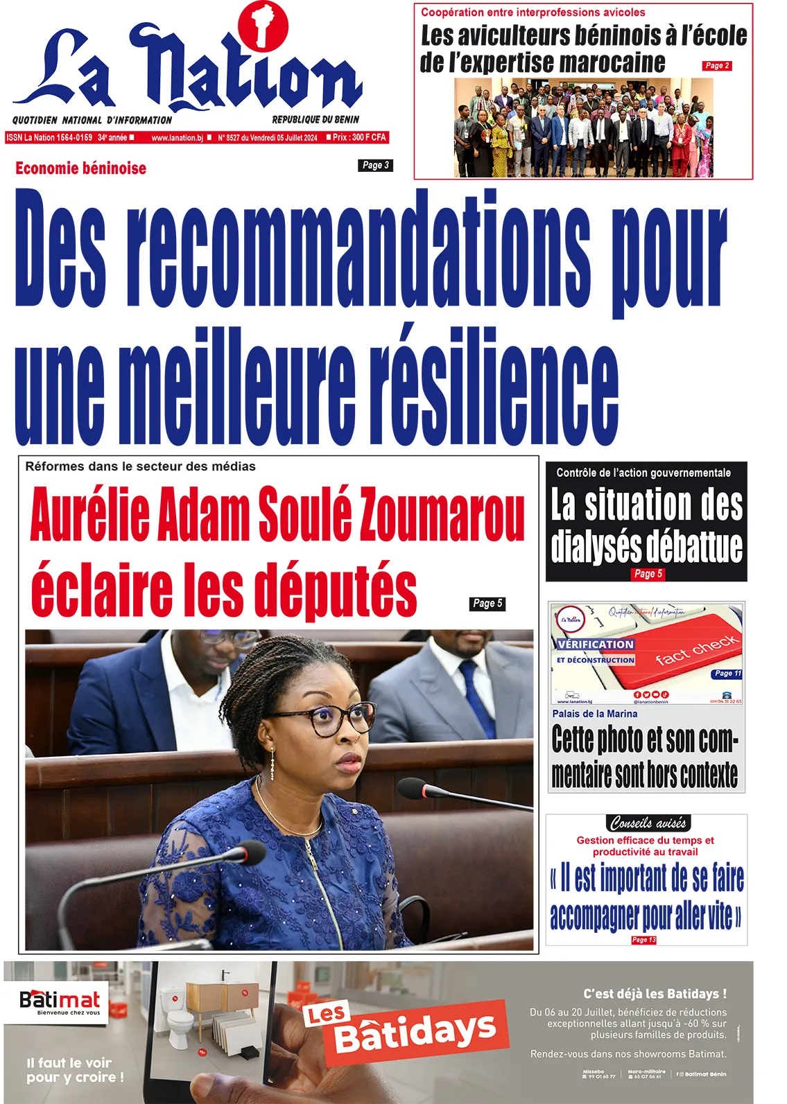 Quotidien ''La Nation'' du 05 Juillet 2024