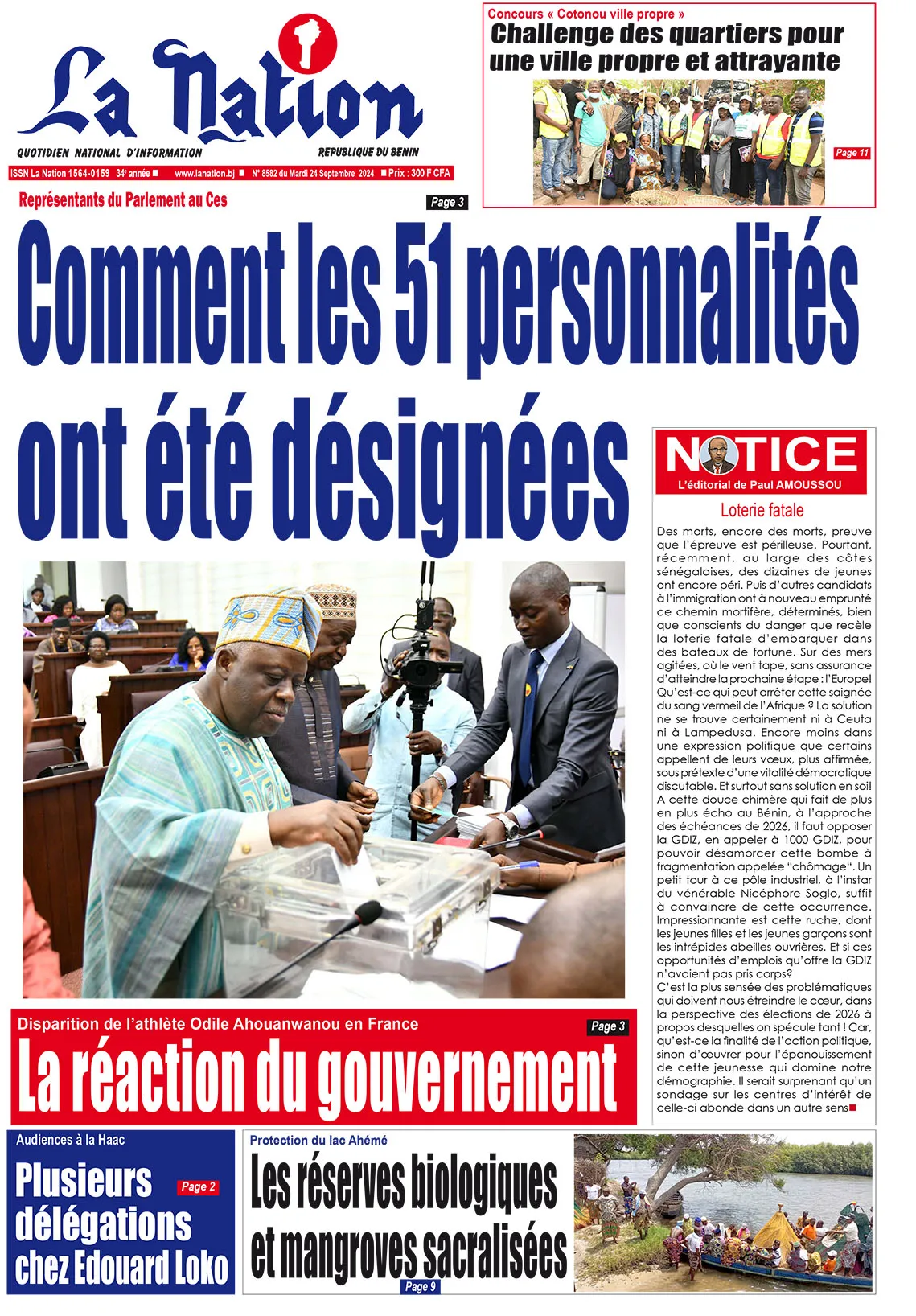 Quotidien ''La Nation'' du 24 Septembre 2024