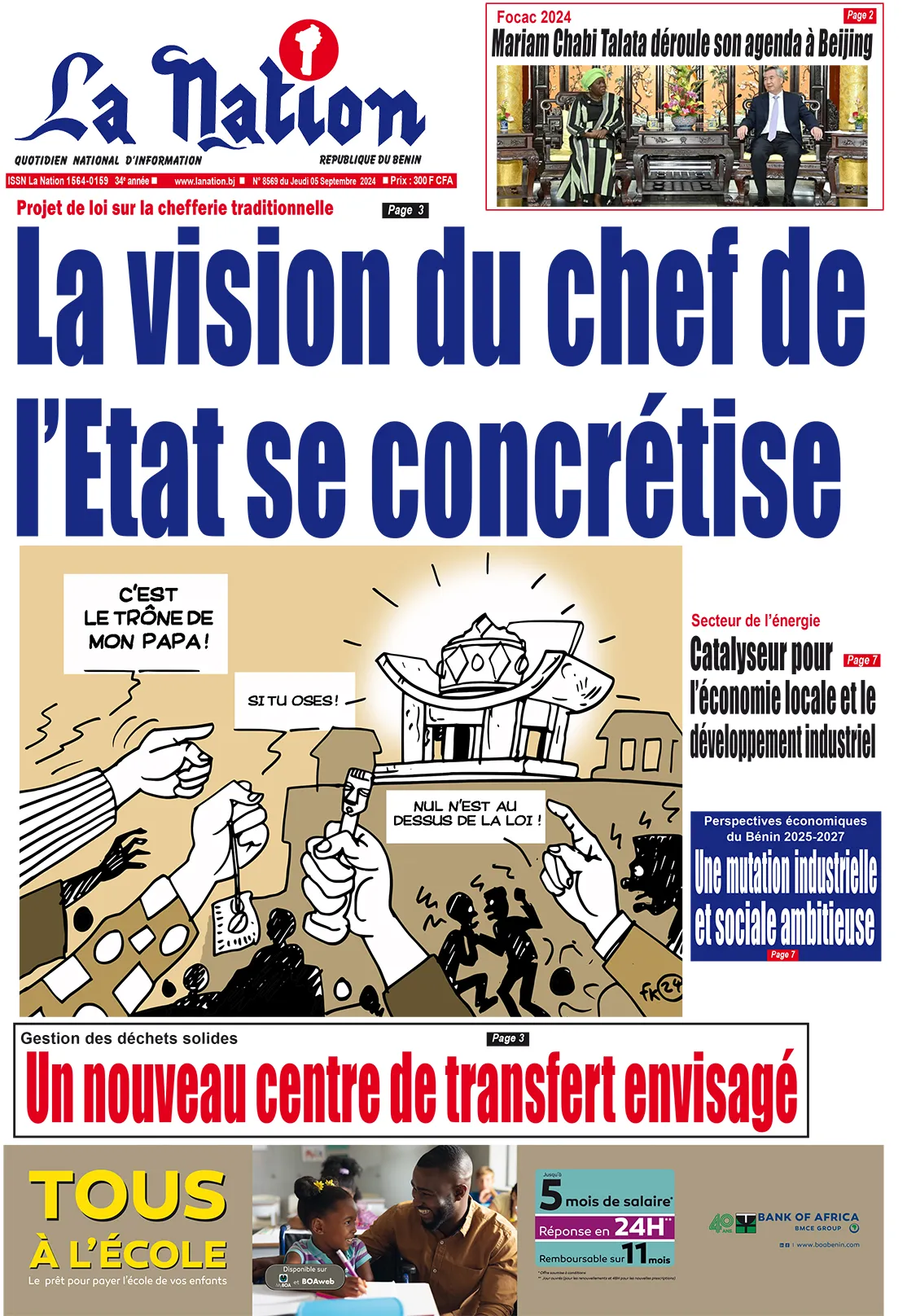 Quotidien ''La Nation'' du 05 Septembre 2024