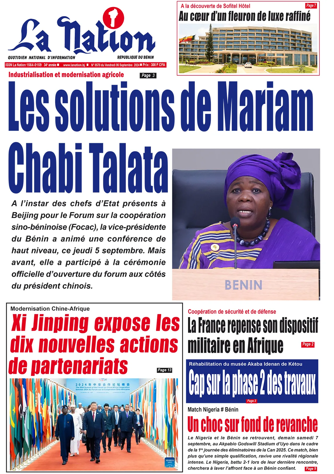 Quotidien ''La Nation'' du 06 Septembre 2024