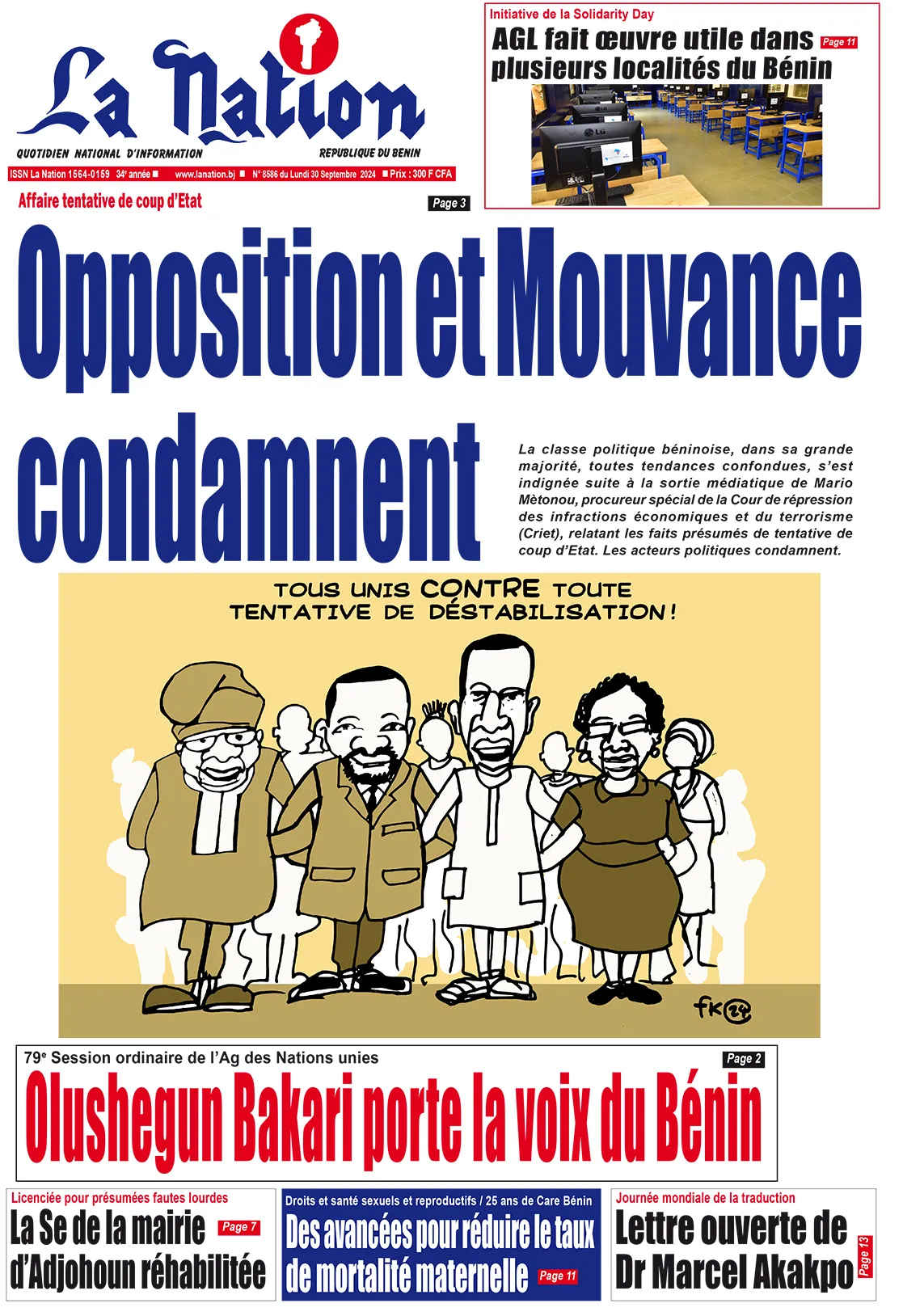 Quotidien ''La Nation'' du 30 Septembre 2024