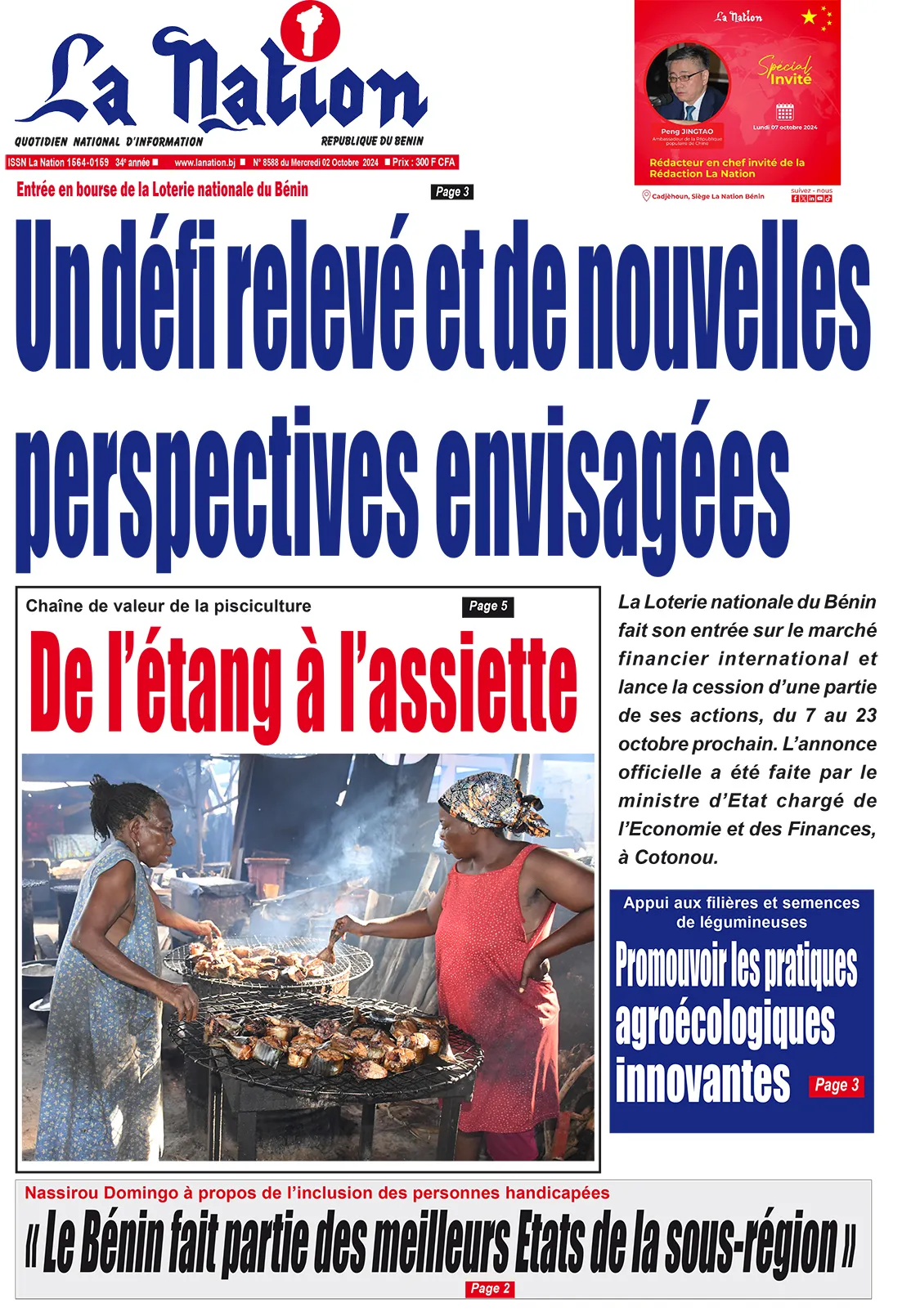 Quotidien ''La Nation'' du 02 Octobre 2024