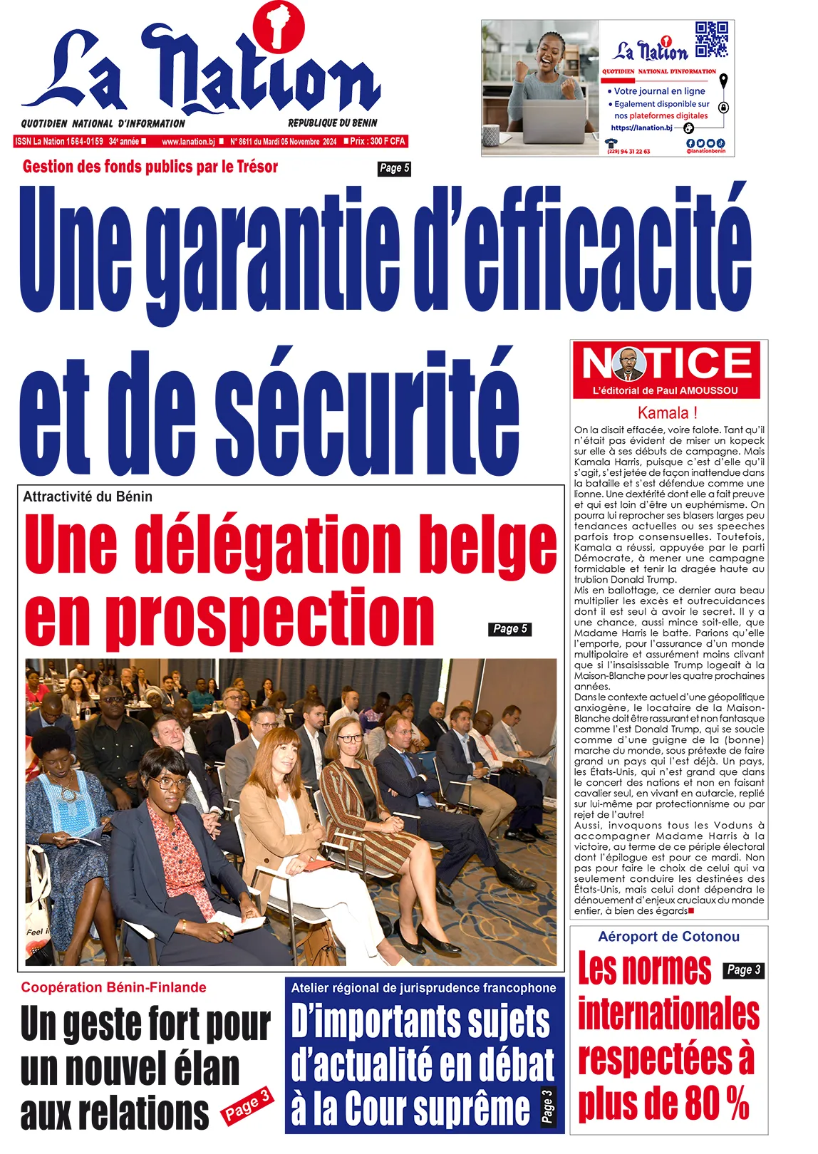 Quotidien ''La Nation'' du 05 Novembre 2024