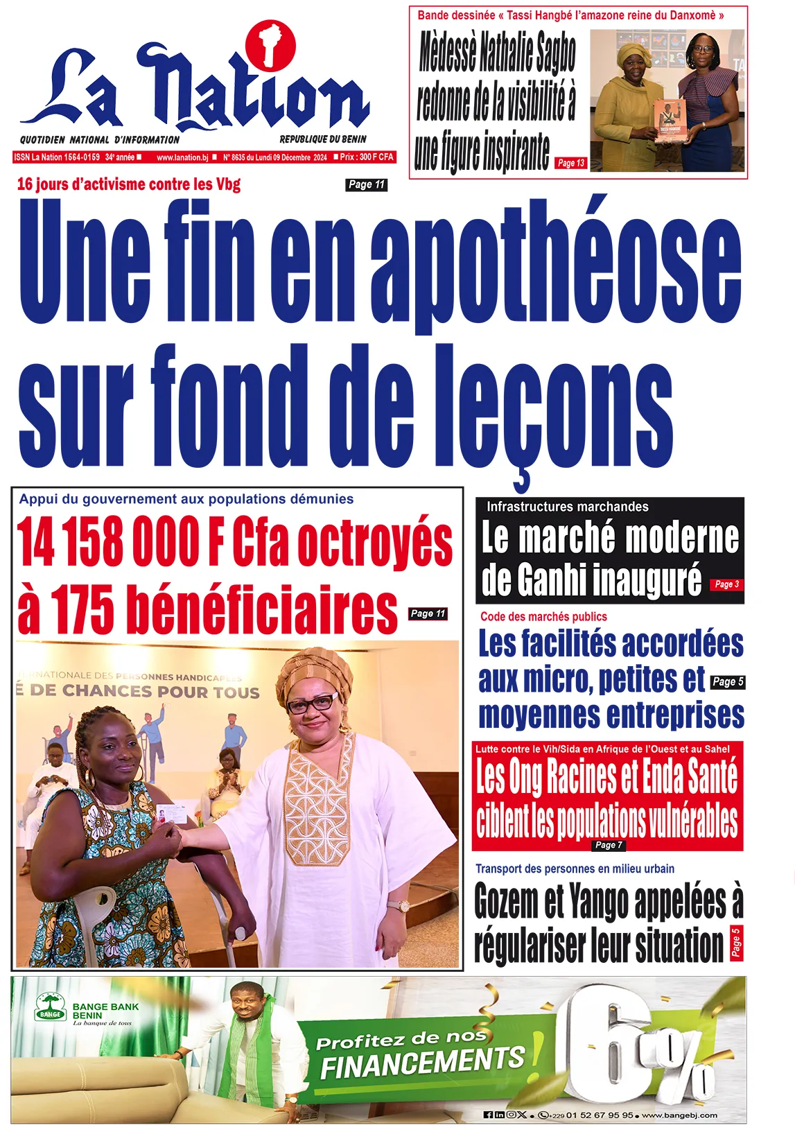 Quotidien ''La Nation'' du 09 Décembre 2024