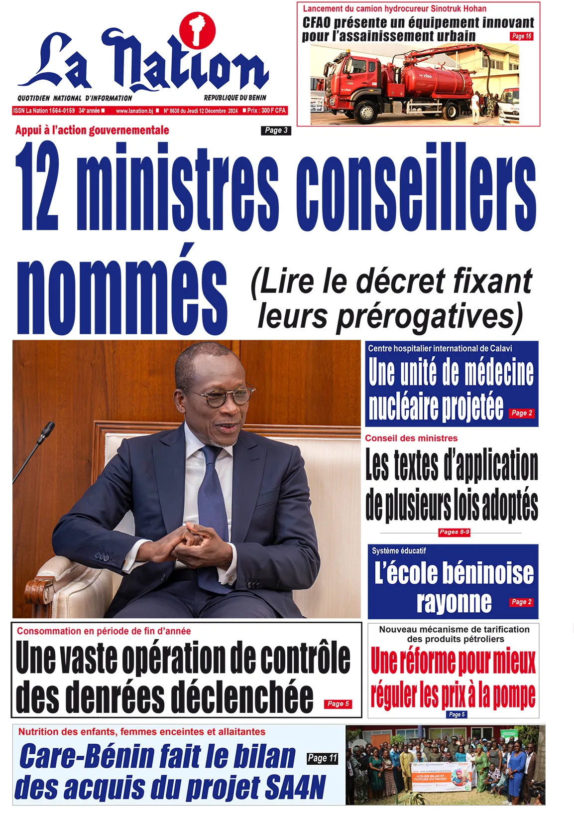 Quotidien ''La Nation'' du 12 Décembre 2024