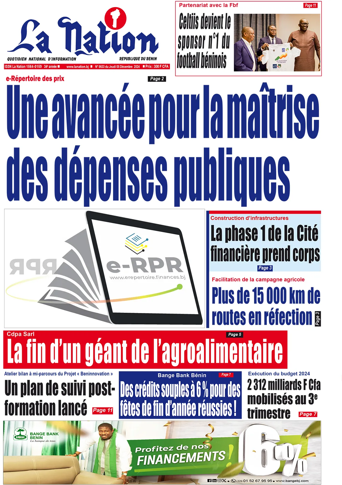 Quotidien ''La Nation'' du 05 Décembre 2024