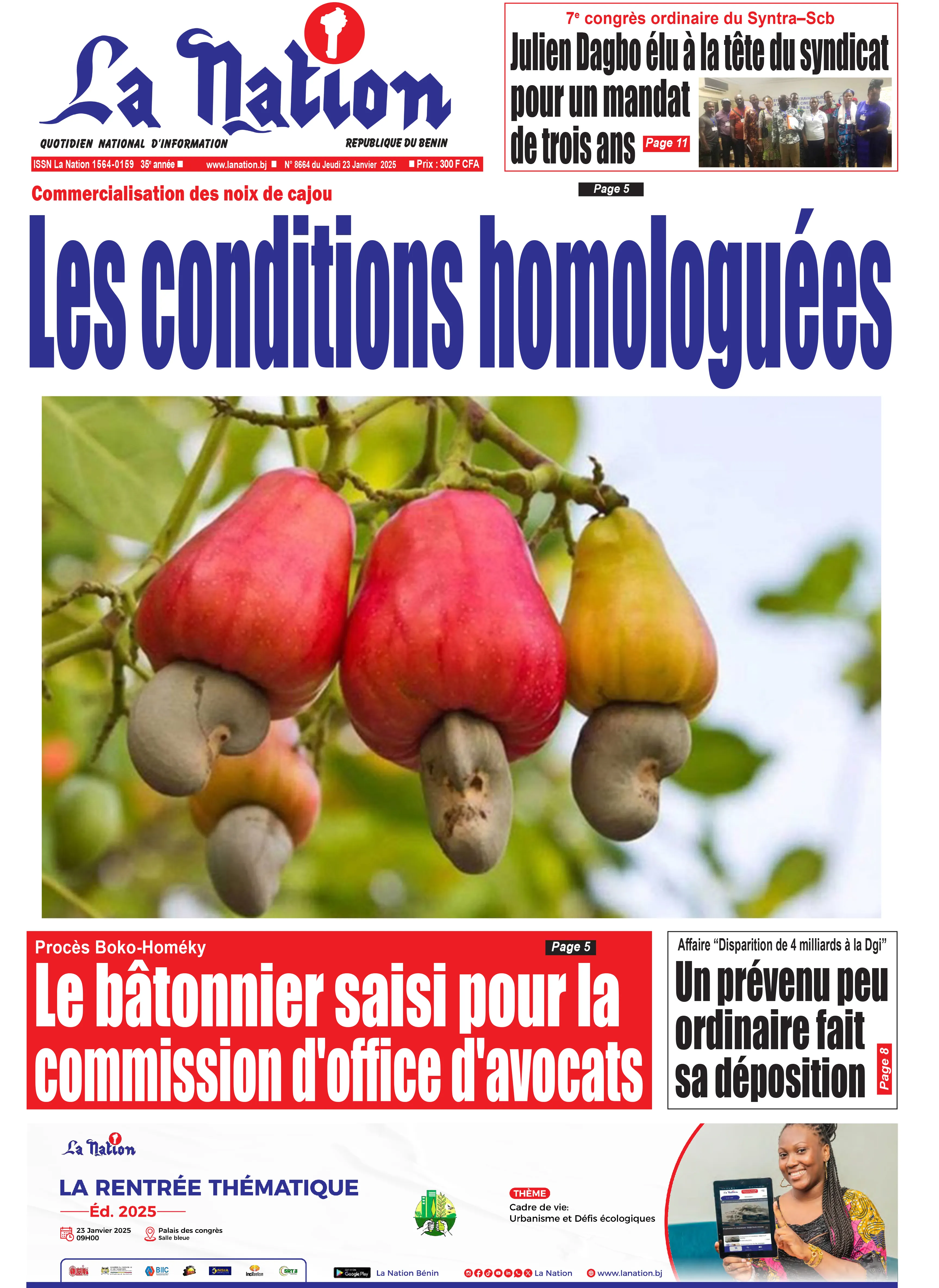 Quotidien ''La Nation'' du 23 Janvier 2025