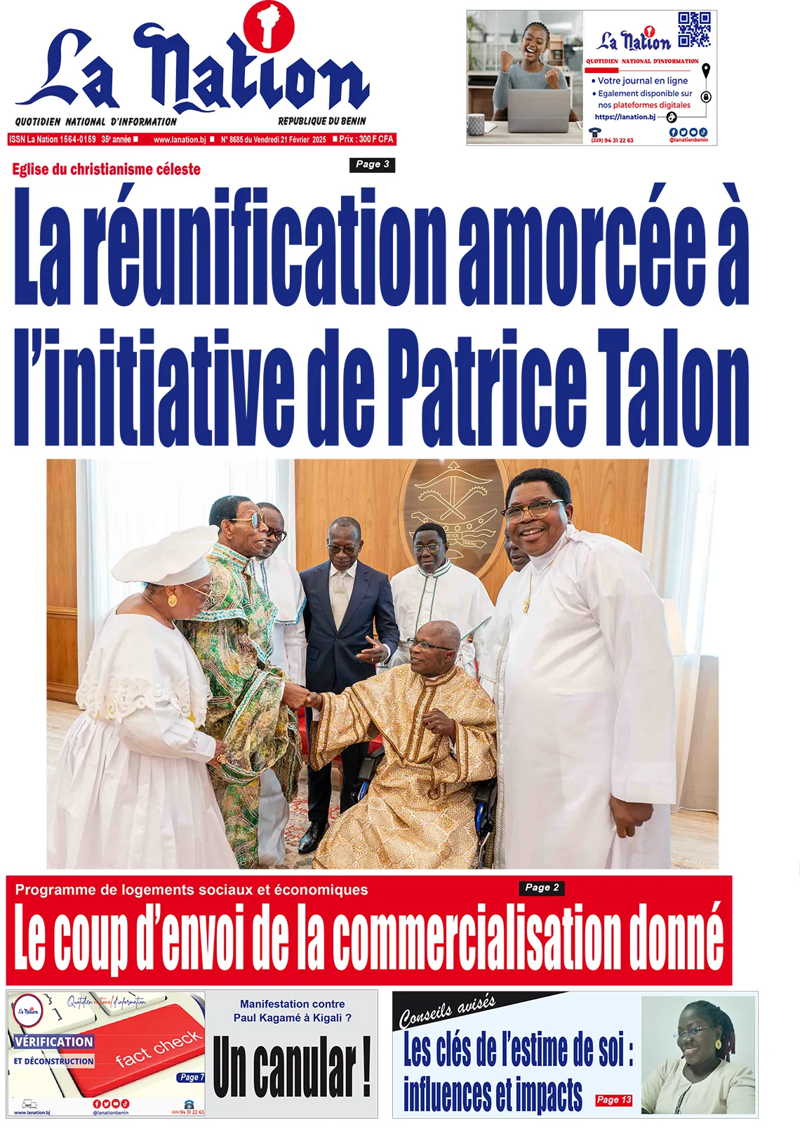 Quotidien ''La Nation'' du 21 Février 2025