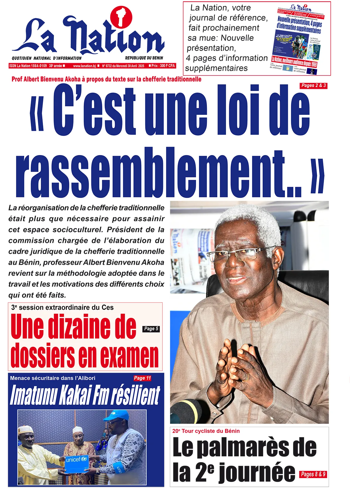 Quotidien''La Nation'' du 30 Avril 2025