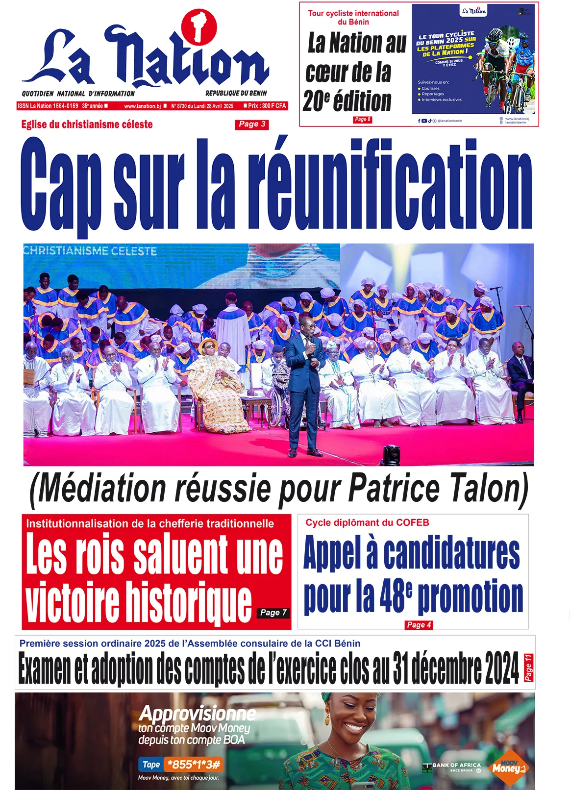 Quotidien''La Nation'' du 28 Avril 2025