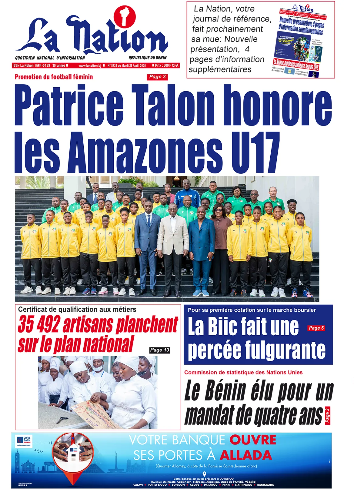 Quotidien''La Nation'' du 29 Avril 2025