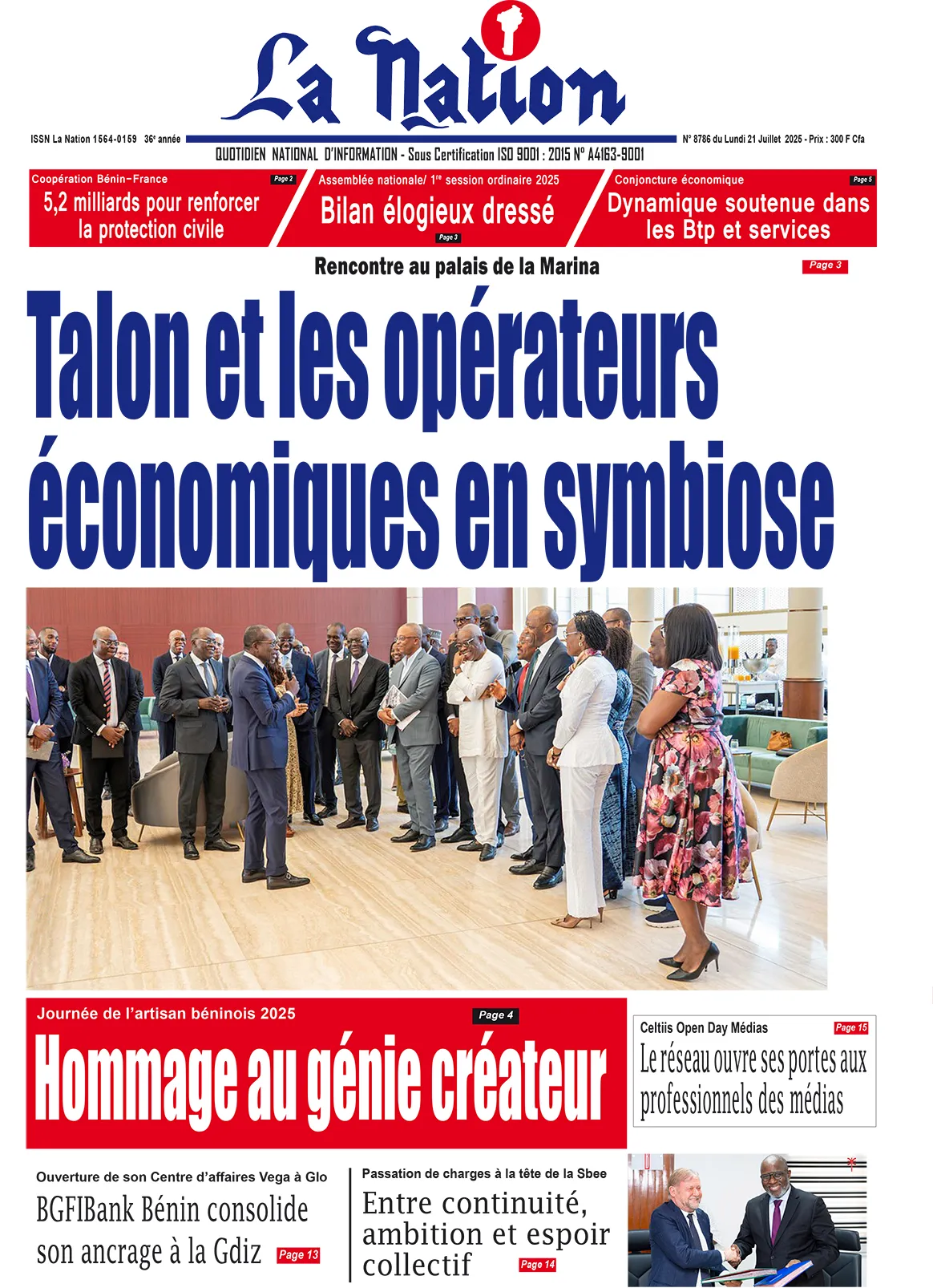 Quotidien ''La Nation'' du 21 Juillet 2025
