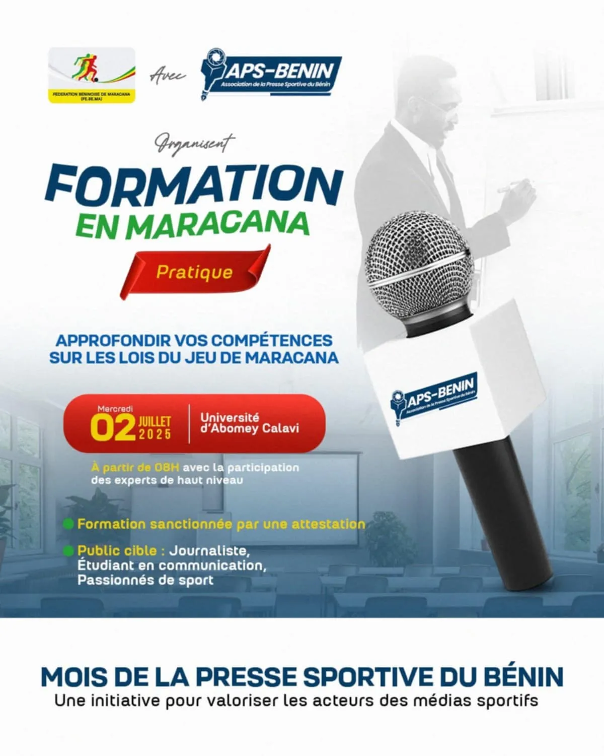 Le mois de juillet s’annonce riche pour l’ensemble des journalistes sportifs  béninois