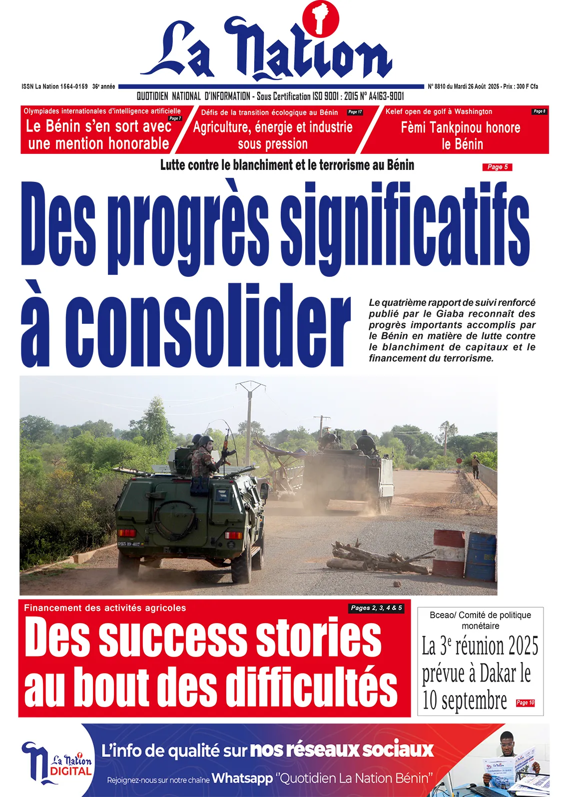 Quotidien '' La Nation '' du 26 Août 2025