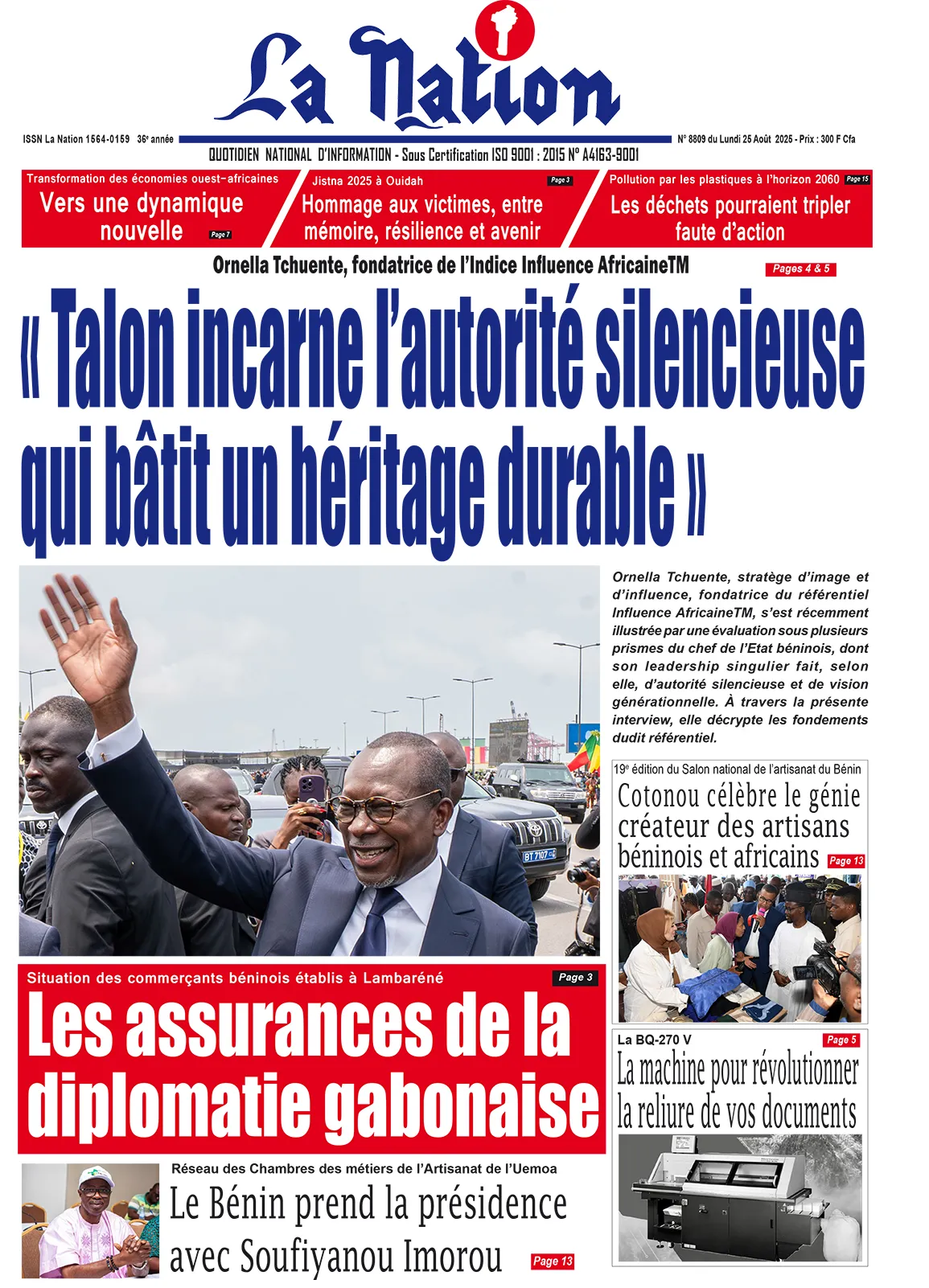Quotidien '' La Nation '' du 25 Août 2025