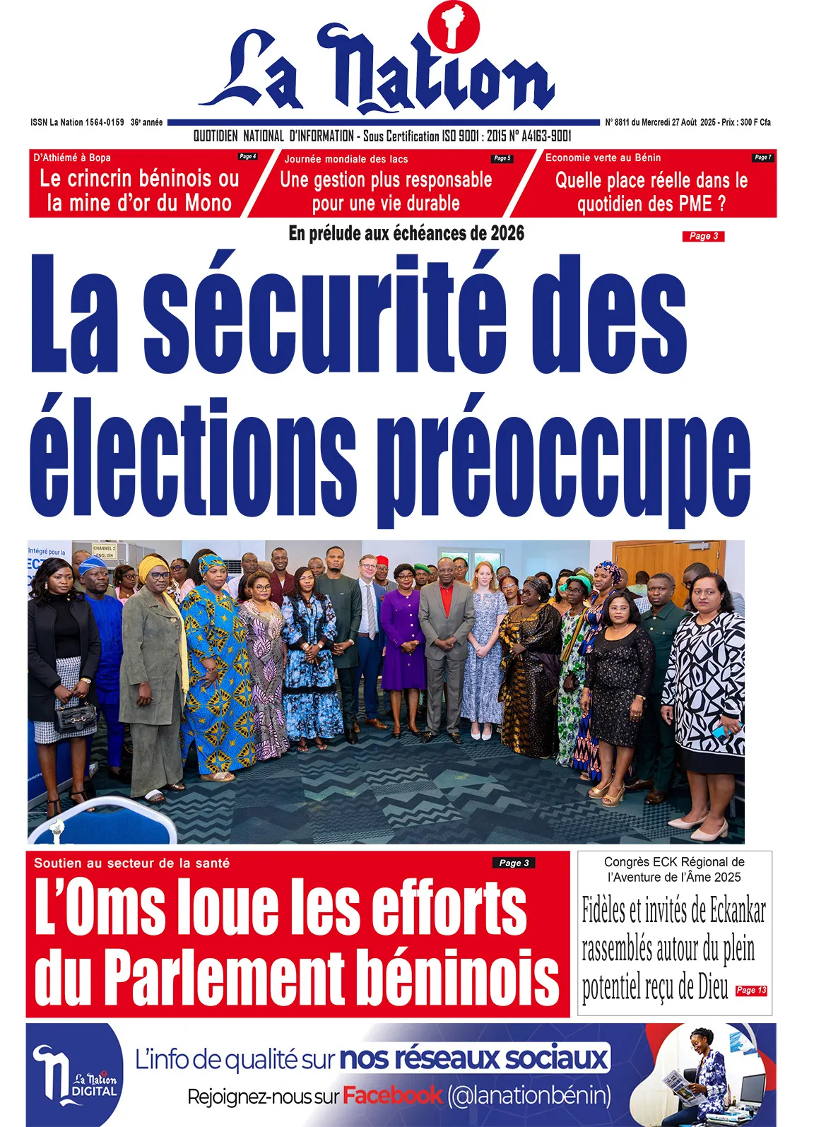 Quotidien '' La Nation '' du 27 Août 2025