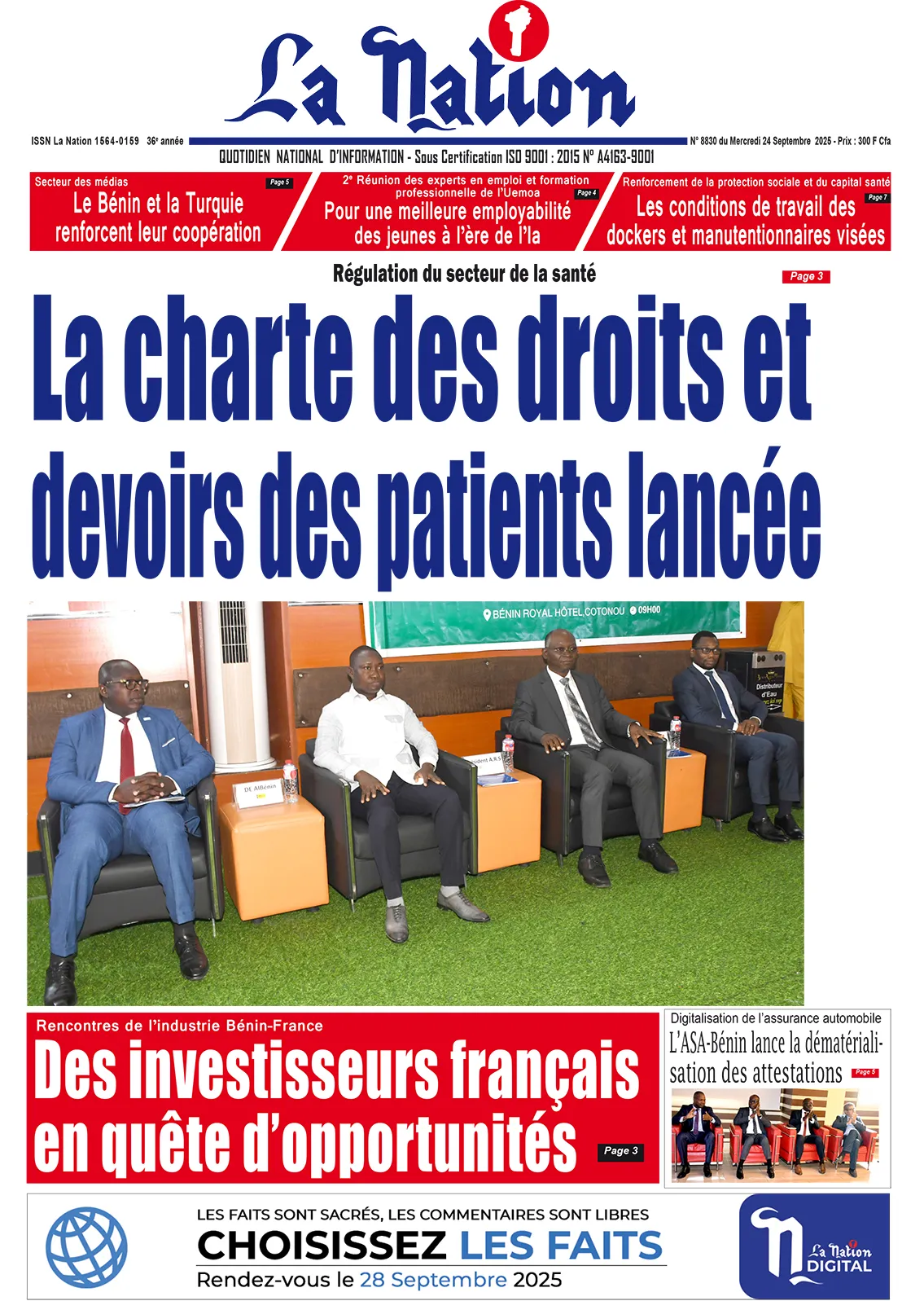 Quotidien '' La Nation'' du 24 Septembre 2025