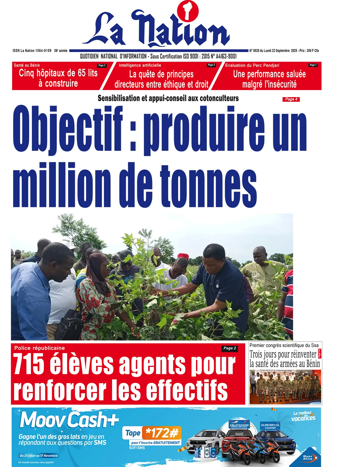 Quotidien '' La Nation'' du 22 Septembre 2025