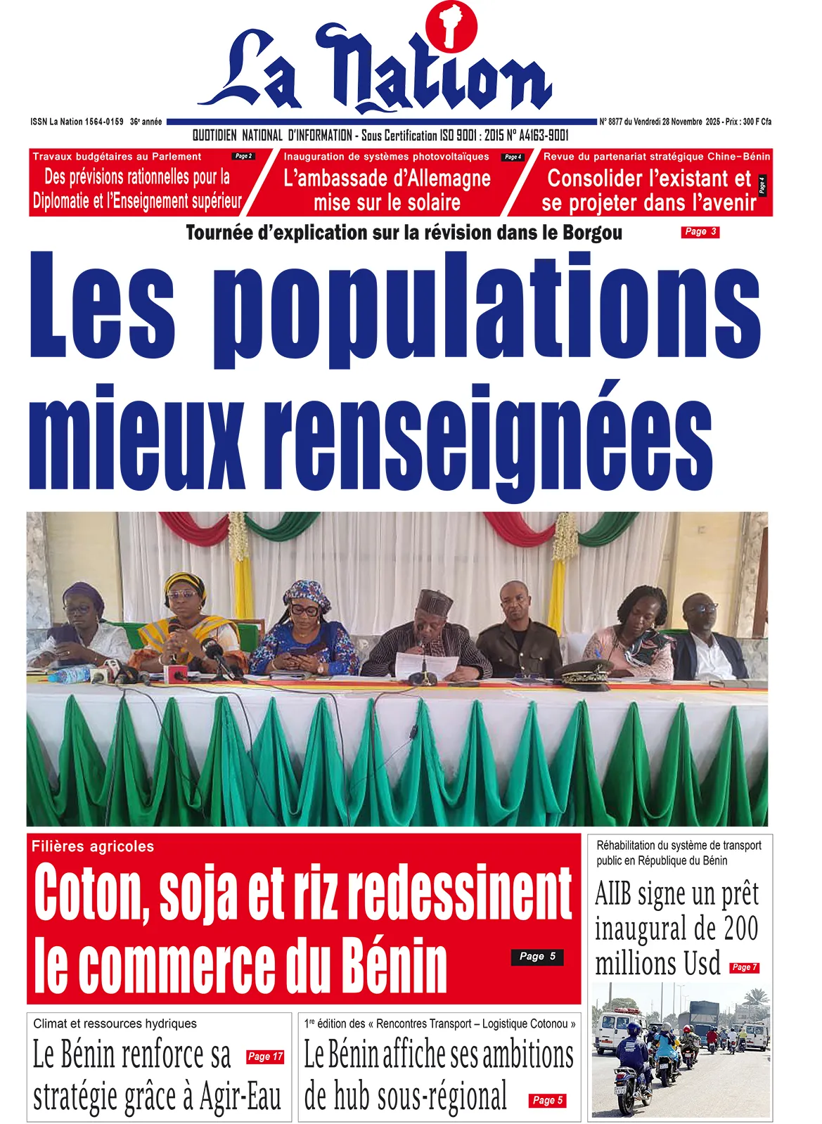 Quotidien '' LA NATION '' 28 Novembre 2025