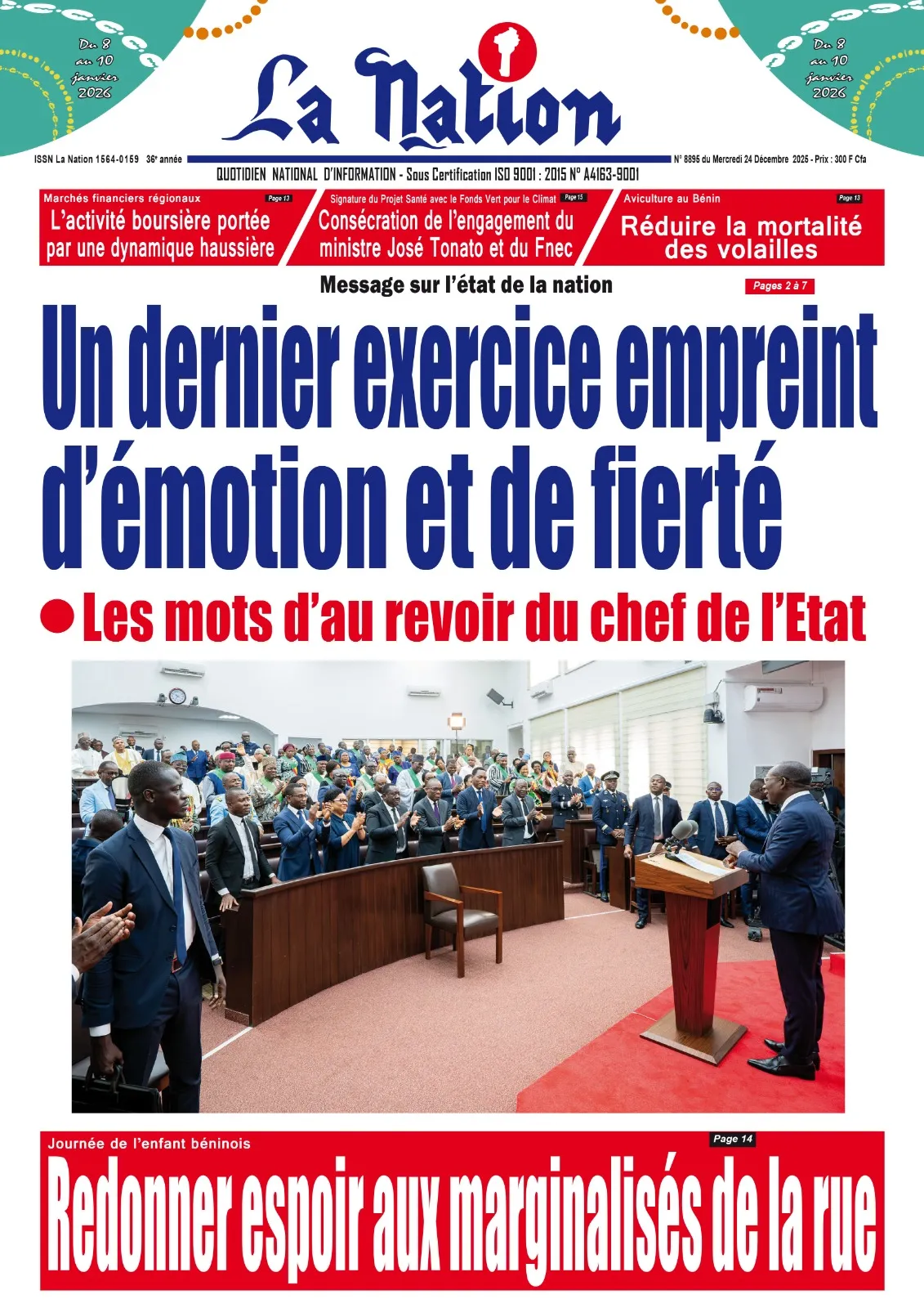 Quotidien '' LA NATION '' du 24 Décembre 2025