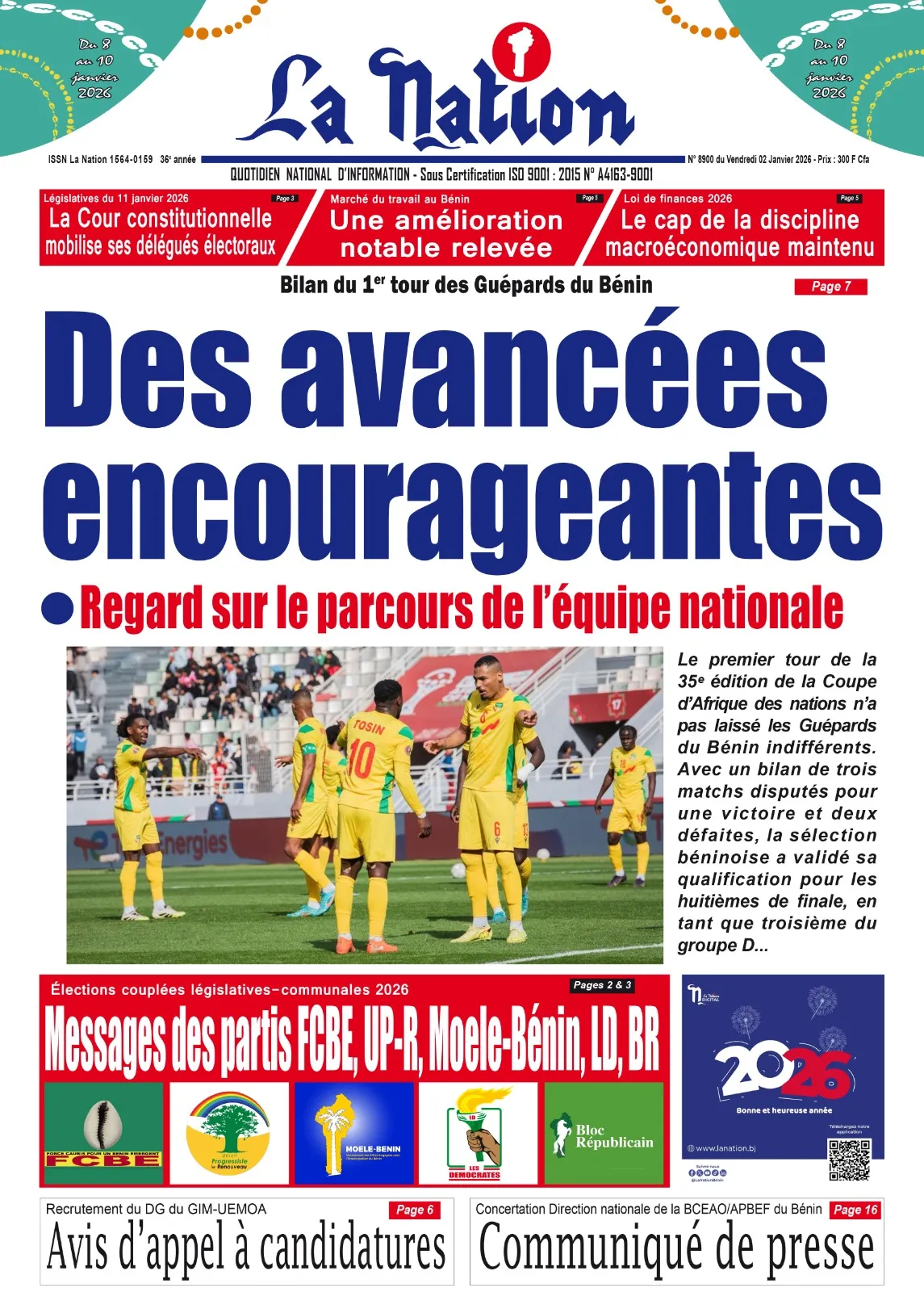 Quotidien "LaNation" du 02 Janvier 2026