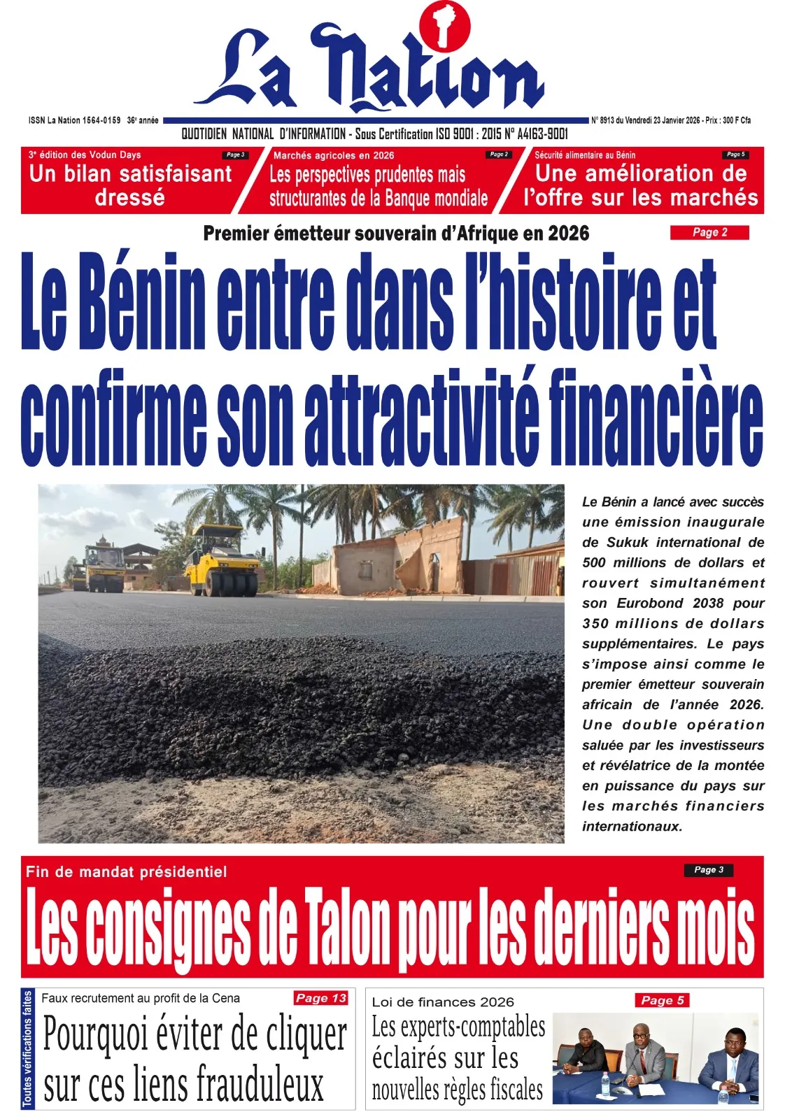 Quotidien ''La Nation'' du 23 Janvier 2026