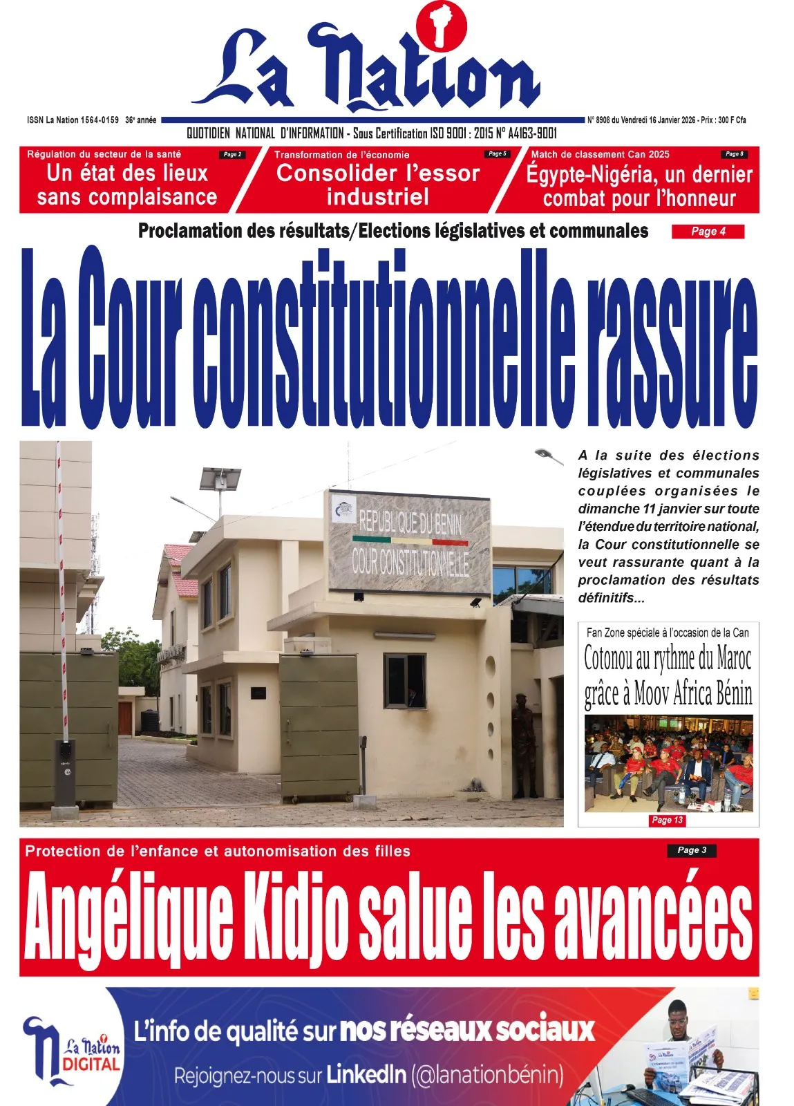 Quotidien "LaNation" du 16 Janvier 2026